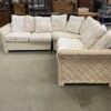 UNIVERSAL White Washed Ratan and Floral L Sectional