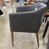 Brown Leather U Chair with Wood Legs
