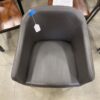 Brown Leather U Chair with Wood Legs