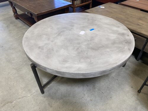 Concrete and Steel Circle Coffee Table