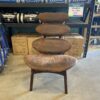 NOBLE HOUSE Supple Brown Leather Stacked Circles Adjustable Lounge Chair
