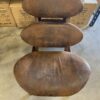 NOBLE HOUSE Supple Brown Leather Stacked Circles Adjustable Lounge Chair
