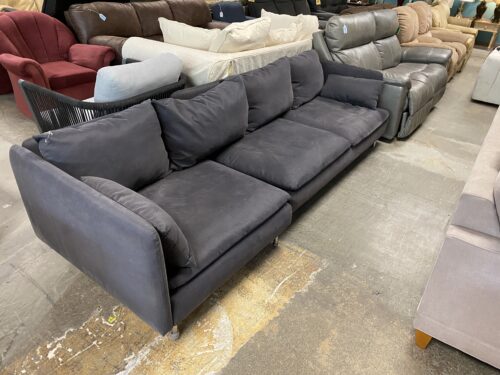 Deep Feathered Cushioned Black Couch
