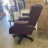 Shiny Burgundy Studded Leather Captain's Chair