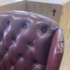 Shiny Burgundy Studded Leather Captain's Chair
