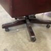 Shiny Burgundy Studded Leather Captain's Chair