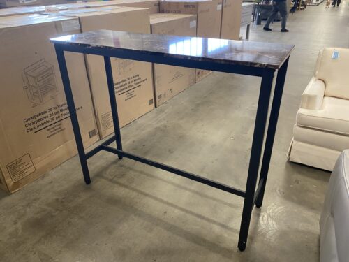 Faux Marble Topped Bar Height Sofa Table