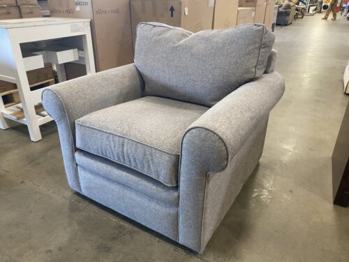 LA-Z-BOY MicroFiber-Like Soft Grey Roll Arm Sofa Chair