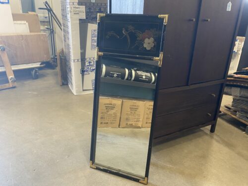 Black Framed Hand Painted Bird Mirror