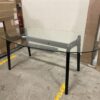Modern Black X Based Glass Dining Table