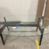 Modern Black X Based Glass Dining Table