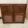 PHILCO Vintage Red Wood Record Cabinet and AM/FM Radio