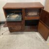 PHILCO Vintage Red Wood Record Cabinet and AM/FM Radio