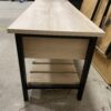 White Wood and Black Metal Storage Bench