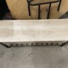 White Wood and Black Metal Storage Bench