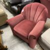 Crimson Red Shelled Back Small Chair