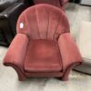 Crimson Red Shelled Back Small Chair