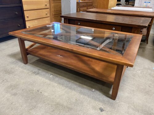 Ocher Toned Farmhouse Style Coffee Table