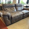 Brown Faux Leather Power Recliner Sofa