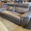 Brown Faux Leather Power Recliner Sofa