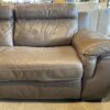 Brown Faux Leather Power Recliner Sofa