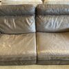 Brown Faux Leather Power Recliner Sofa
