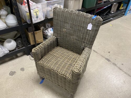 RESTORATION HARDWARE Wicker Outdoor Chair with Arms