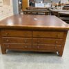 J.C. HOOK BASSETT Solid Chestnut Checker Framed 2 Drawer Coffee Table