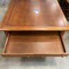 J.C. HOOK BASSETT Solid Chestnut Checker Framed 2 Drawer Coffee Table