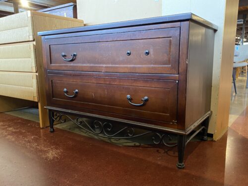 JCP Low 2-Drawer Dresser w/ Decorative Metal Trim