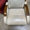 Light Grey Wood Armed Electric Swivel Recliner