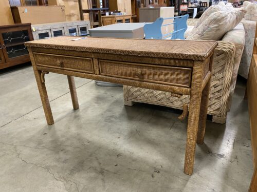 WICKER BY HENRY LINK 2 Drawer Vintage Sofa Table