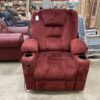 MCOMBO Ruby Red Plush Fabric Massaging Standing Recliner