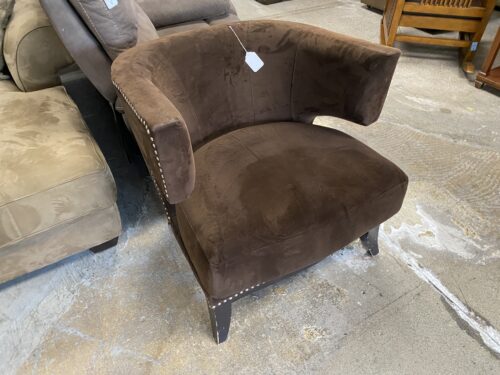 Brown Silver Bracketed Armchair