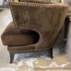 Brown Silver Bracketed Armchair