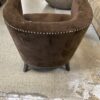Brown Silver Bracketed Armchair