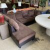 Brown Microfiber with Leather Bottom Sectional