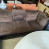 Brown Microfiber with Leather Bottom Sectional