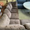 Brown Microfiber with Leather Bottom Sectional