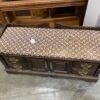 LANE Red Cedar Storage Bench with Brown Squares Cushion