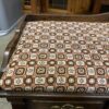 LANE Red Cedar Storage Bench with Brown Squares Cushion