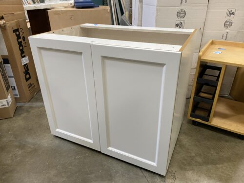 White 2 Door Base Cabinet (No Top)