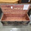 LANE Red Cedar Storage Bench with Brown Squares Cushion