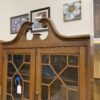 Vintage Oak Glass Hutch Topped Secretary Desk