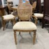 Modern Starburst Patterned Dining Table with 6 Rattan Chairs