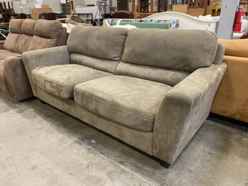 Olive Green Angled Arm Loveseat XL