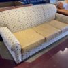 Tan Quatrefoil 3 Seater Sofa