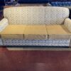 Tan Quatrefoil 3 Seater Sofa
