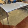 Filmed Glass Top Metal Base Table