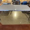 Filmed Glass Top Metal Base Table